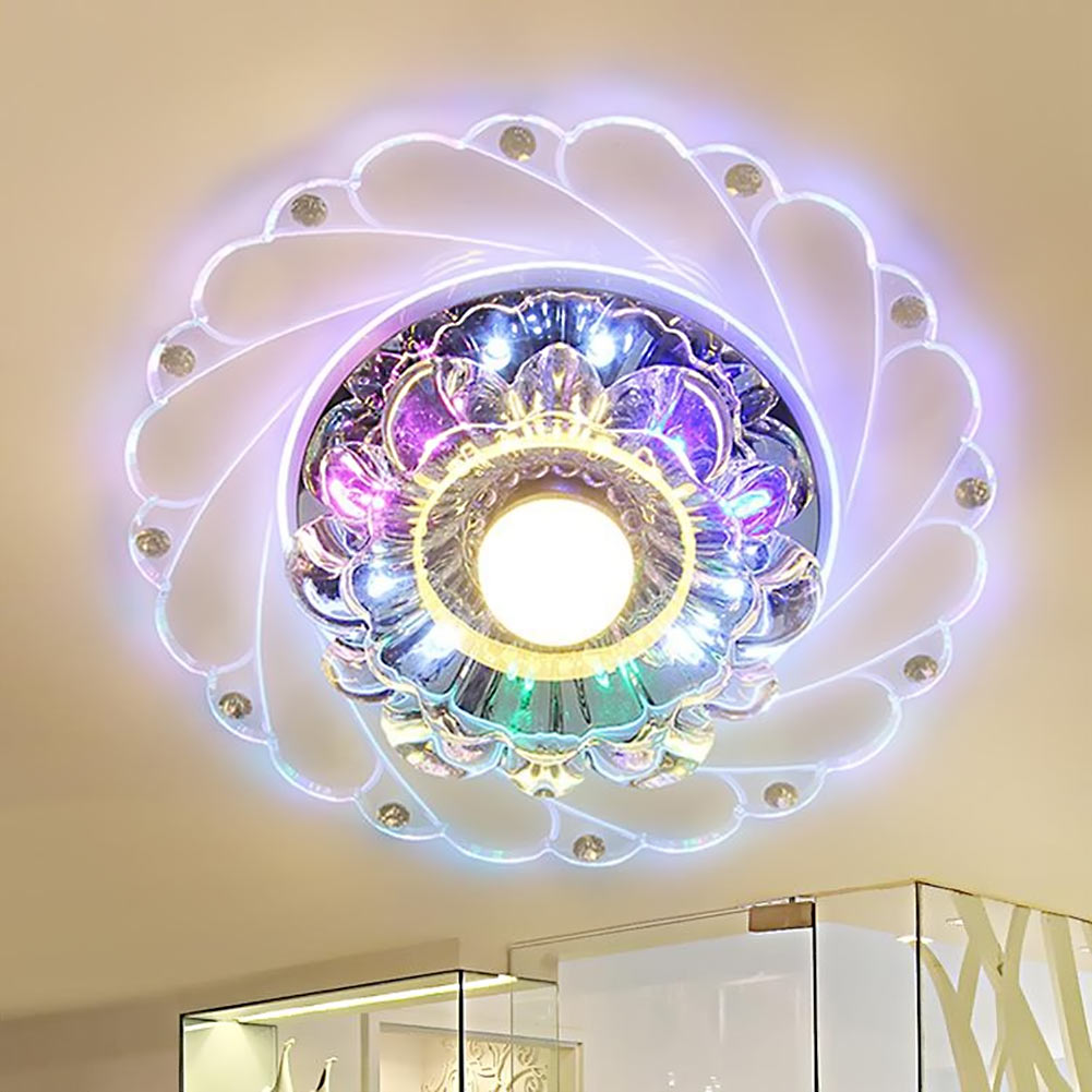 Modern LED Crystal Ceiling Light Circular Mini Ceiling Lamp