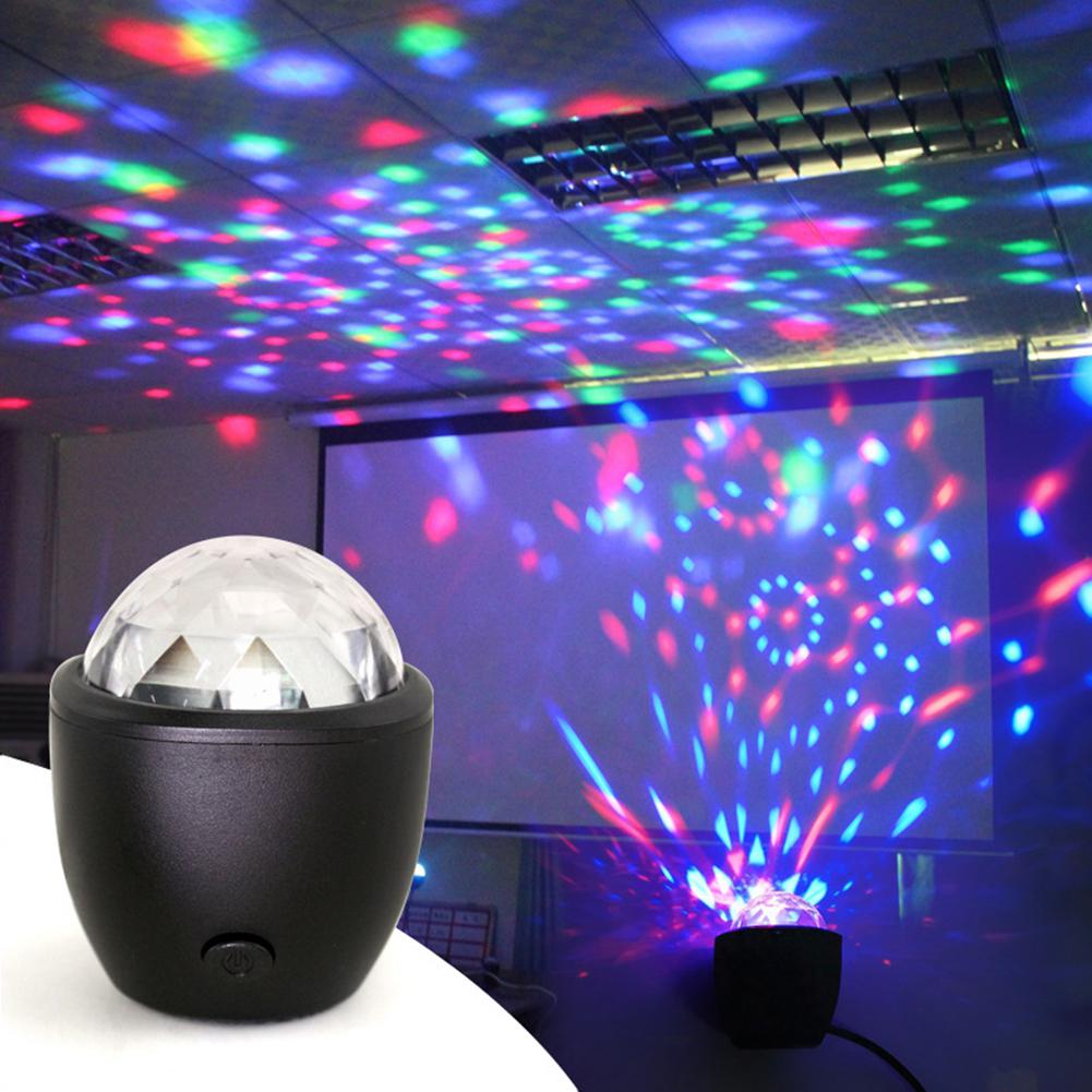 LED USB Mini Voice Activated Crystal Magic Ball Led Stage Disco Ball Projector Party Lights Flash DJ Lights for Home KTV Bar Car