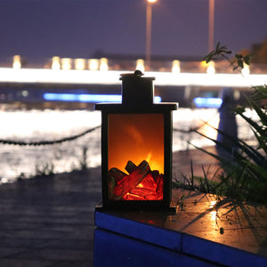 1 Pcs Fireplace LED Burning Effect Lantern Light Lamp Durable For Garden Lawn LB88
