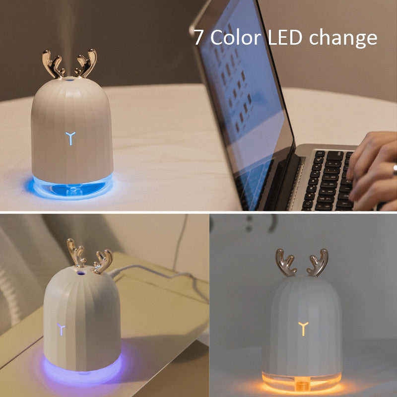 7 Color Change LED Night lamp light with 220ml USB Aroma Essential Oil Diffuser Ultrasonic Humidifier Cool Mist for baby home