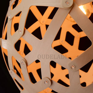 Nordic Vintage DIY woven E27 LED Wood Pendant Lights creative hanging lamp
