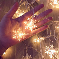 LED Snowflake String Lights Snow Fairy Garland Decoration for Christmas tree New Year Battery Plug Operated